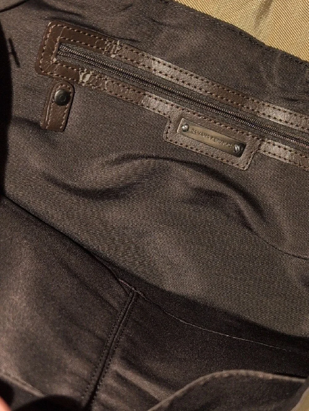 Banana Republic Beige And Brown Laptop Messenger Bag